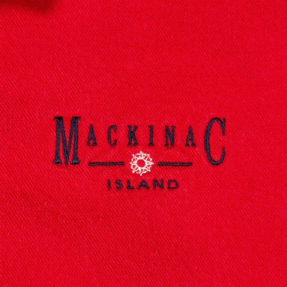 Vintage Mackinac Island Sweater Adult 2XL XXL Red Sweatshirt Polo Wek World 90s - Picture 5 of 9